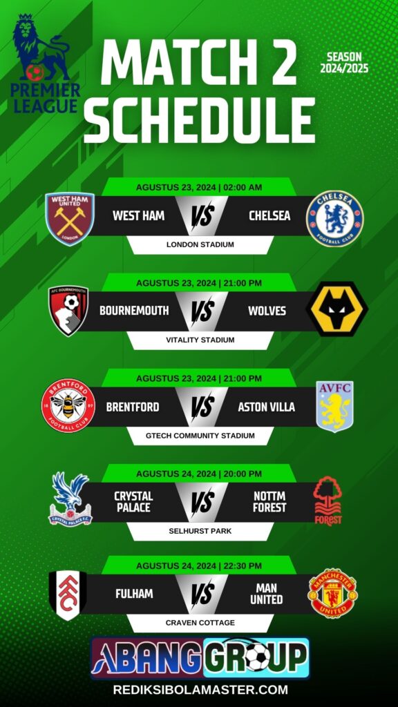 jadwal liga inggris