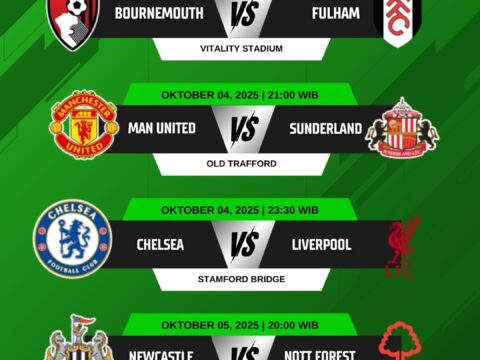 Jadwal Liga Inggris Pekan Ke-7: Big Match Chelsea vs Liverpool! | Prediksibolamaster