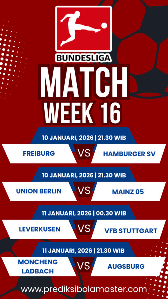 Jadwal Lengkap Bundesliga Pekan Ke-16 Musim 2025/2026