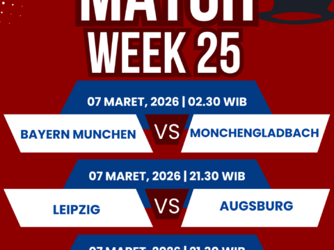 Jadwal Liga Pertandingan BUNDESLIGA Pekan Ke-25