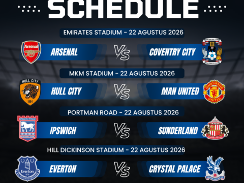Jadwal Liga Inggris pekan 1 musim 2026/2027 prediksibolamaster
