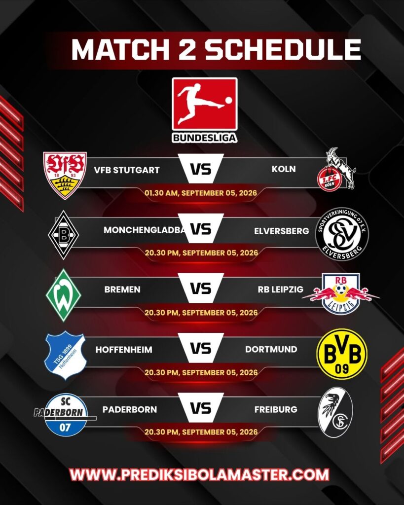 Jadwal Bundesliga pekan 2 musim 2026/2027 prediksibolamaster